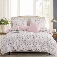 Floral Twin Duvet Cover Brushed Microfiber 3 Pieces Floral Bedding Set Twin Garden Style Pink Floral Pattern Flower Twin Duvet C