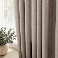 Nanspring Filemot Living Room Curtains 84 Inch Length 2 Panels Linen Blend Grommet Semi Sheer Light Filtering Country Farmhouse