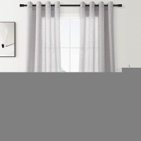 Nanspring Silver Linen Curtains 108 Inch Length 2 Panel Set For Living Room Grommet Light Filtering Semi Sheer Curtains Farmhous