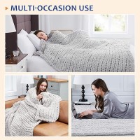 L'Agraty Chunky Knit Blanket Throw: 30''X40'' Chenille Chunky Knitted Throw Blanket For Bed Couch - Handmade Thick Big Cable Knit Blanket - Large Chunky Crochet Rope Blanket For Home Decor(Grey)