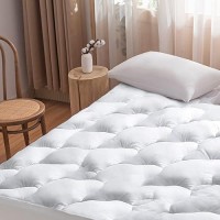 Whatsbedding Waterproof Mattress Pad King Cotton Top Down Alternative Filling Pillowtop Mattress Topper Coverfitted Quilted Wa