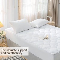 Whatsbedding Waterproof Mattress Pad King Cotton Top Down Alternative Filling Pillowtop Mattress Topper Coverfitted Quilted Wa