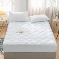 Whatsbedding Waterproof Mattress Pad King Cotton Top Down Alternative Filling Pillowtop Mattress Topper Coverfitted Quilted Wa