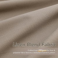 Taupe Linen Blackout Curtains For Bedroom 84 Inch Length 2 Panels Set Back Tab Pocket Neutral Farmhouse Living Room Darkening Cu