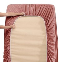 Nestl Extra Deep Pocket Sheets - Fits Mattress 18-24 Inches Deep  Extra Deep Pocket Full Size Sheets Sets  4 Piece Full Size Sheets  Full Sheets Deep Pocket  Pink Clay