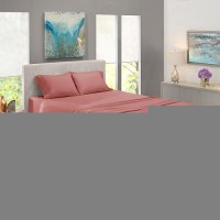 Nestl Extra Deep Pocket Sheets - Fits Mattress 18-24 Inches Deep  Extra Deep Pocket King Size Sheets Sets  4 Piece King Size Sheets  King Sheets Deep Pocket  Pink Clay Sheets