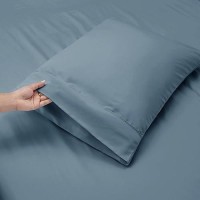 Nestl Extra Deep Pocket Sheets - Fits Mattress 18-24 Inches Deep  Extra Deep Pocket Queen Sheets Sets  4 Piece Queen Size Sheets  Queen Sheets Deep Pocket  Stone Blue