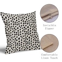 Black Cream Polka Dot Pillow Covers 24X24 Set Of 2 Outdoor Modern Art Throw Pillows Boho Design Brush Strokes Decorative Pillowc