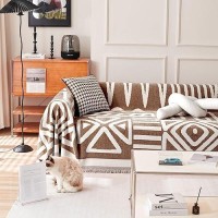 Handontime Chocolate Boho Couch Cover Reversible Sofa Covers For 3 Cushion Couch Washable Couch Sofa Cover For Dogs Dark Couches