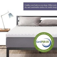 Treaton 3Inch Convoluted High Density Foam Mattress Topper Certipurus Certified For Superior Comfort And Support King Whit