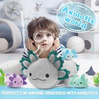 Beniny 4Pcs Axolotl Plush Long Axolotl Stuffed Animal Mommy 24 Inch With 3 Baby Axolotl Plushies In Tummy Axolotl Plushie Pill