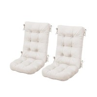 Serwall Hdpe Outdoor Rocking Chair Cushion Set Of 2 Memory Foam Cushion Beige