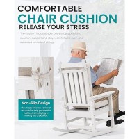 Serwall Hdpe Outdoor Rocking Chair Cushion Set Of 2 Memory Foam Cushion Beige