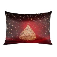 Satin Pillowcase For Hair And Skin Red Galaxy Tree Silk Pillowcase With Zipper Soft Silky Pillow Cover Standard Size 20X26 In