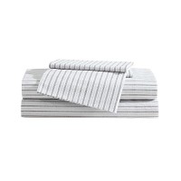 Eddie Bauer - King Sheet Set  Cotton Percale Bedding Set  Super Soft And Cozy Home Decor  Oeko-Tex Certified (Ticking Stripe Grey  King)