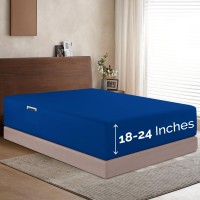 Elegant Comfort 1500 Premium Hotel Quality 1824 Inches Deep Extra Deep Pocket Single Fitted Sheet For High Mattress Luxury A