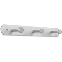 Safco 4201 Nail Head Wall Coat Rack Three Hooks Metal Satin Aluminum