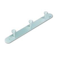 Safco 4201 Nail Head Wall Coat Rack Three Hooks Metal Satin Aluminum