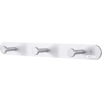 Safco 4201 Nail Head Wall Coat Rack Three Hooks Metal Satin Aluminum