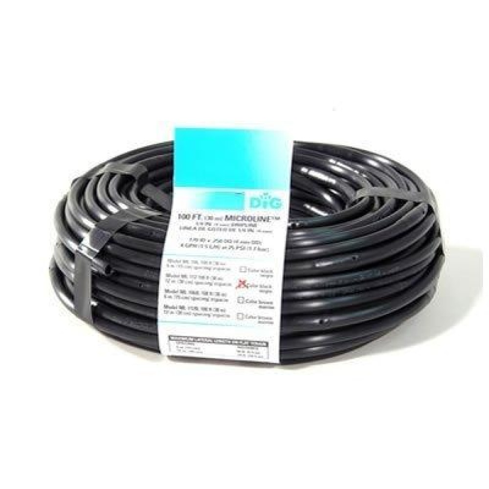 Dig Ml106 100 Microline Dripline 6 Spacing Color Black Uv Protected Drip Line