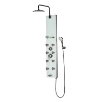 Pulse Showerspas Lahaina Showerspa White Glass Shower Panel