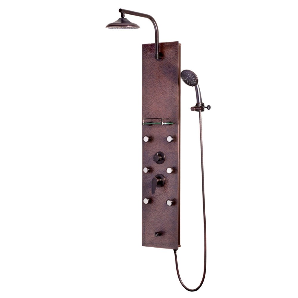 Pulse Showerspas Sedona Showerspa Hammered Copper Orb Shower Panel