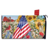 Briarwood Lane America The Beautiful Summer Mailbox Cover Floral Patriotic Standard