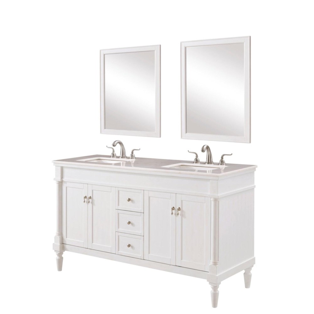 60 In. Single Bathroom Vanity Set In Antique White