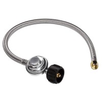 Dozyant 2 Feet Universal Qcc1 Low Pressure Propane Regulator Replacement With Stainless Steel Braided Hose For Most Lp Gas Grill