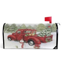 Christmas Red Truck Snowman Mailbox Cover Standard Size Winter Xmas Tree Snowflake Cardinal Bird Magnetic Mailbox Covers Garden