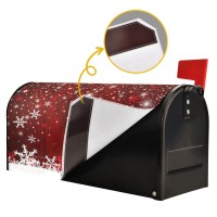 Merry Christmas Tree Winter Snowflake Pine Mailbox Covers Standard Size Red Christmas Tree Wood White Snow Magnetic Mail Wraps C