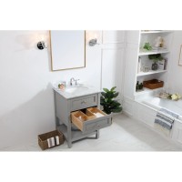 24 In. Single Bathroom Vanity Set In Grey