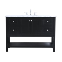 48 In. Single Bathroom Vanity Set In Black