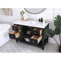 48 In. Single Bathroom Vanity Set In Black