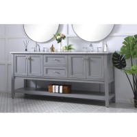 72 In. Double Sink Bathroom Vanity Set In Grey