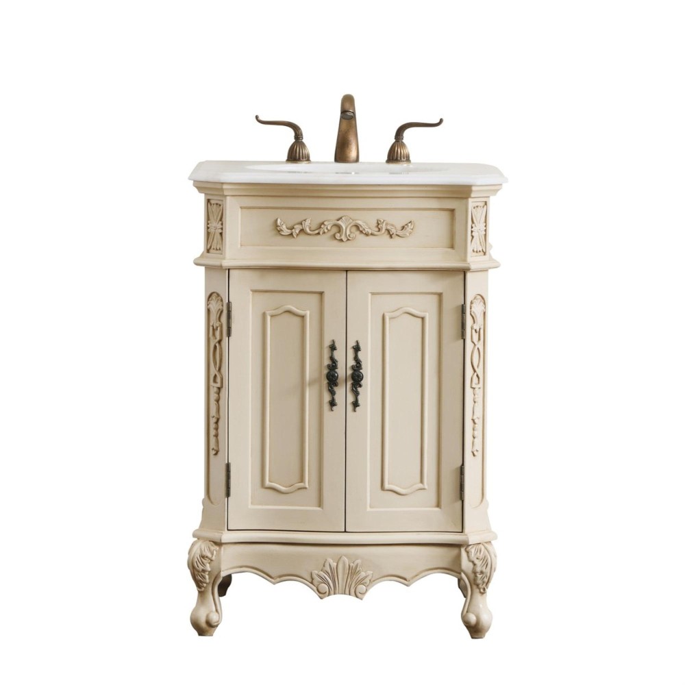 24 In. Single Bathroom Vanity Set In Light Antique Beige