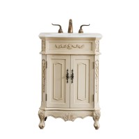 24 In. Single Bathroom Vanity Set In Light Antique Beige