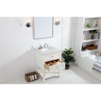 24 In. Single Bathroom Vanity Set In White