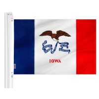 G128 Iowa State Flag 3X5 Ft Double Toughweave Series Double Sided Embroidered 210D Polyester Embroidered Design Indooroutdoo