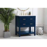 30 Inch Single Bathroom Vanity In Blue