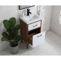 18 Inch Bathroom Vanity In Matte White