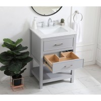 24 Inch Single Bathroom Vanity In Grey