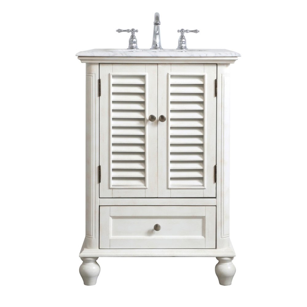 24 Inch Single Bathroom Vanity In Antique White