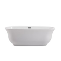67 Inch Soaking Bathtub In Glossy White