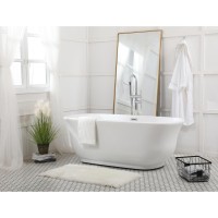 67 Inch Soaking Bathtub In Glossy White