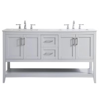 60 Inch Double Bathroom Vanity In Grey