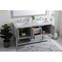 60 Inch Double Bathroom Vanity In Grey