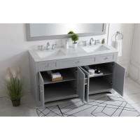 60 Inch Double Bathroom Vanity In Grey