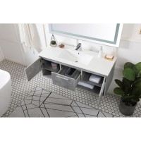 48 Inch Single Bathroom Floating Vanity In Concrete Grey