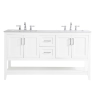 60 Inch Double Bathroom Vanity In White